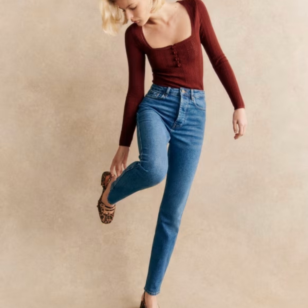 Sézane High Rise Blue Jeans